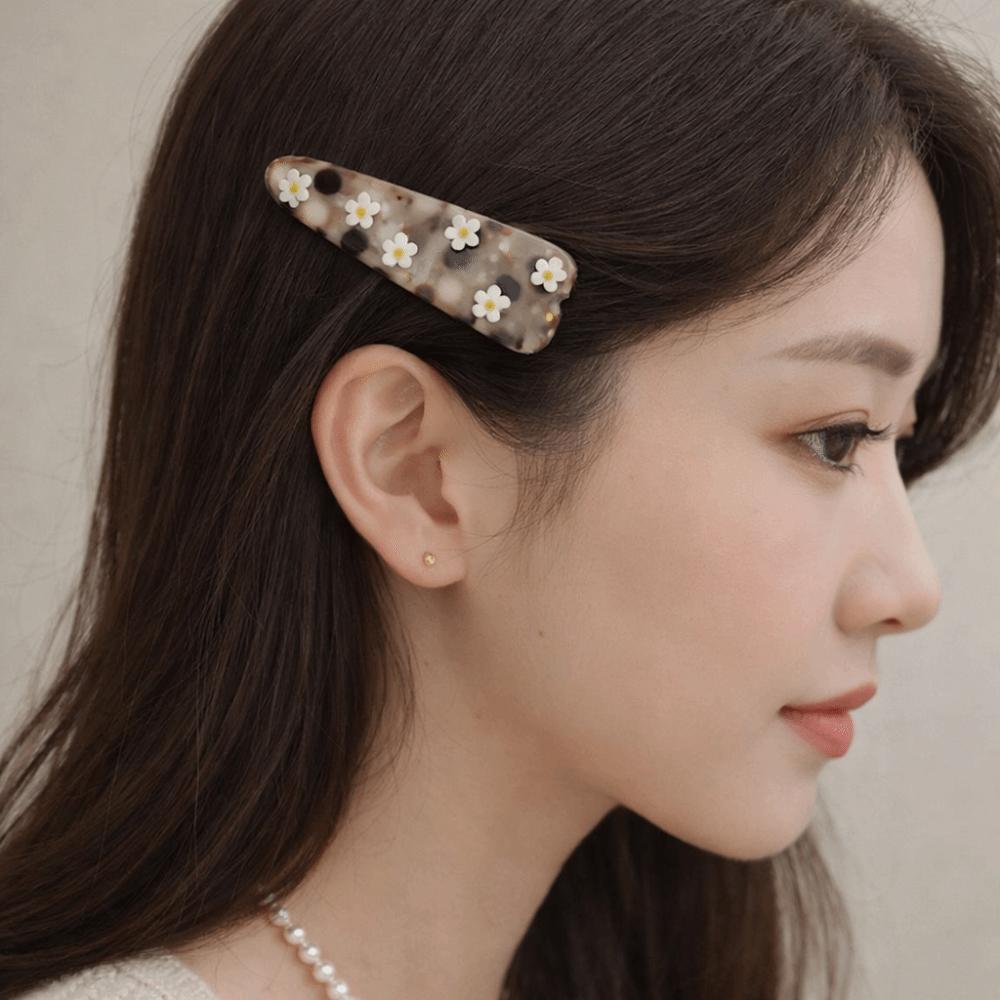 Bunte süße Haarspangen Vintage niedlicher Entenschnabelclip Mode Blume Haarspange Mädchen