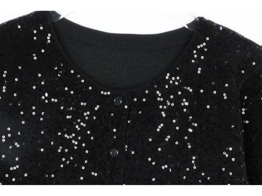 French S-Style Sequin Knit Cardigan & Midi Skirt Set – Autumn/Winter Collection