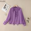 ZANZEA Women Ruffles V-Neck Casual Long Sleeve Blouse