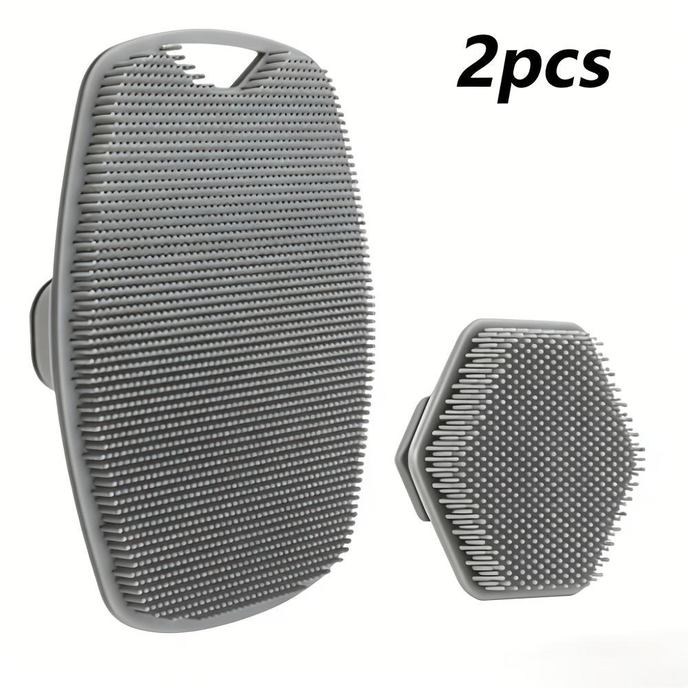 2Pcs Silicone Bath Scrubber Double Side Hexagon Exfoliating Brush Dead Skin Clean Scalp Massage Shower Gear Bathing Tools