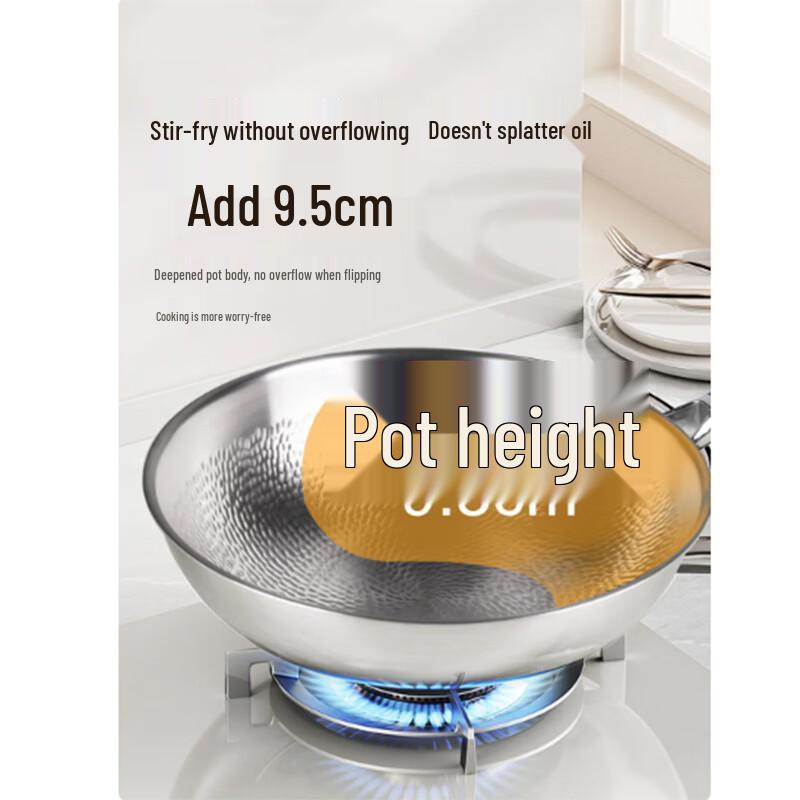 AMOS 32cm Pure Titanium Wok with Lid