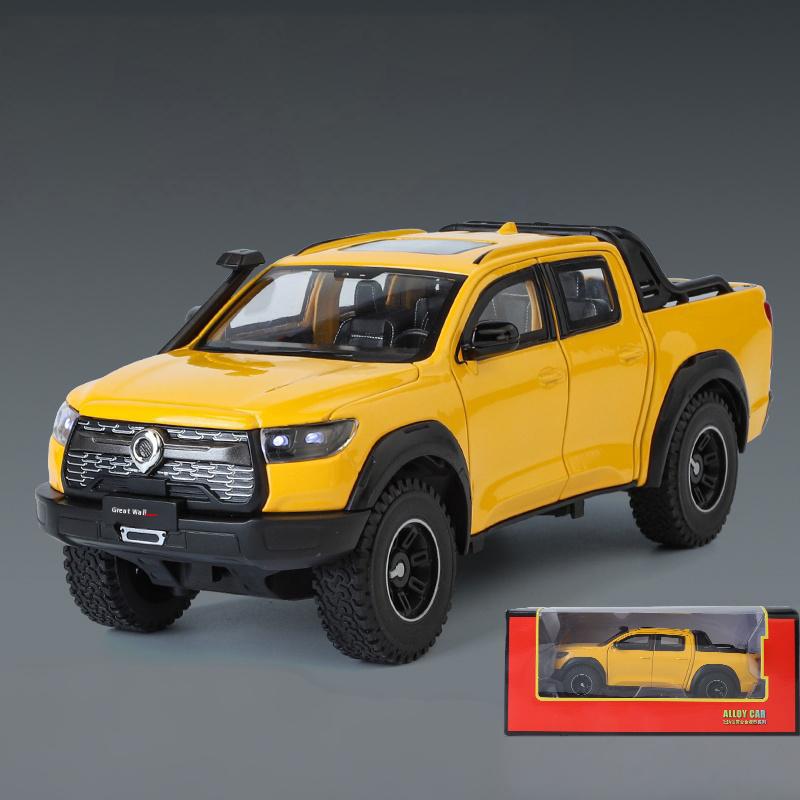 1:24 Great Wall Motor POER Pickup Alloy Diecast Off-road Vehicles Car Model Outdoor Display Collection Ornaments Birthday Gifts