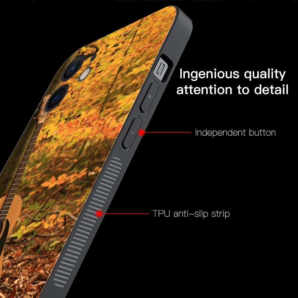 Music Instrument Guitar Piano Case For Apple iPhone 13 12 11 Pro Max Mini XS Max XR X 7 8 Plus 6 6S SE 2020 Cover Silicone Shell
