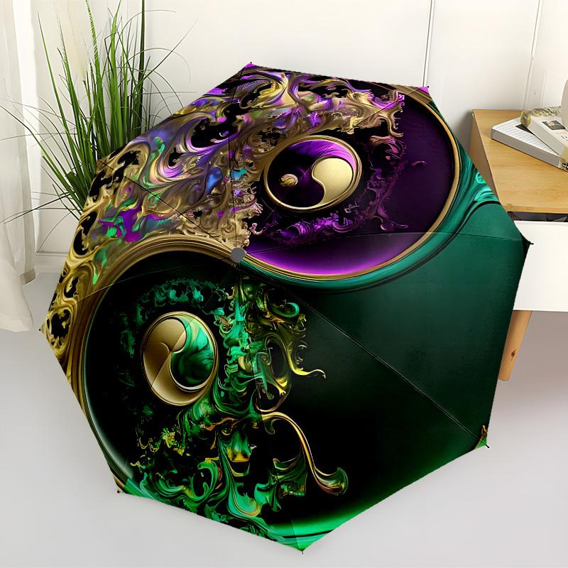 

1pc Yin Yang Symbol Automatic Open/Close Umbrella, Folding Compact Umbrella with Lightweight Design for Women/Men yy251028231
