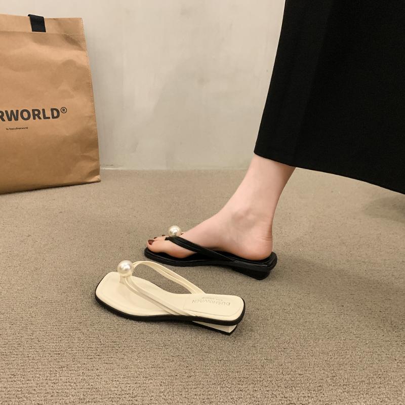 Fashion Rubber Flip Flops Slippers Women Summer String Bead Slides Female Shoes Fashion Hawaiian 2025 Beach Soft Luxury Flat Scandals