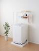 Pearl Metal Storage Laundry Rack with Towel Rack, Adjustable Width, and Adjustable Lower Shelf Height, Matte White, Stylish, N-7751