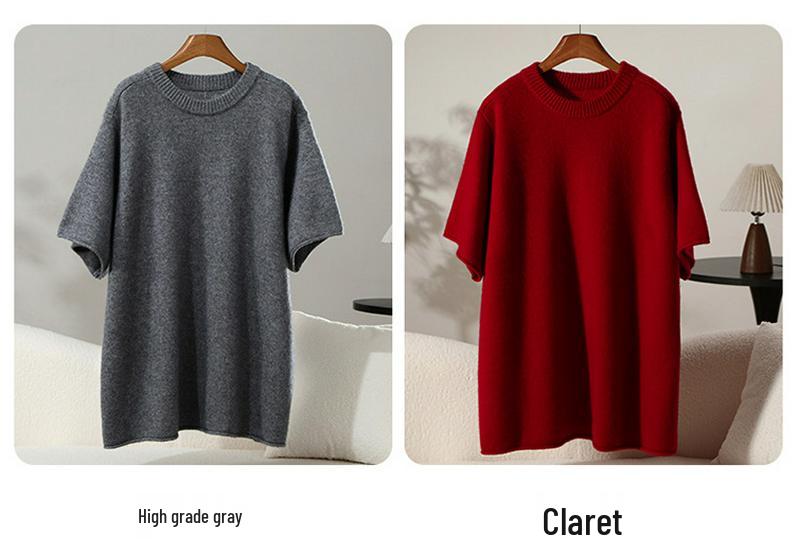 Autumn/Winter Women's 30% Cashmere Loose Knit Five-Sleeve Top