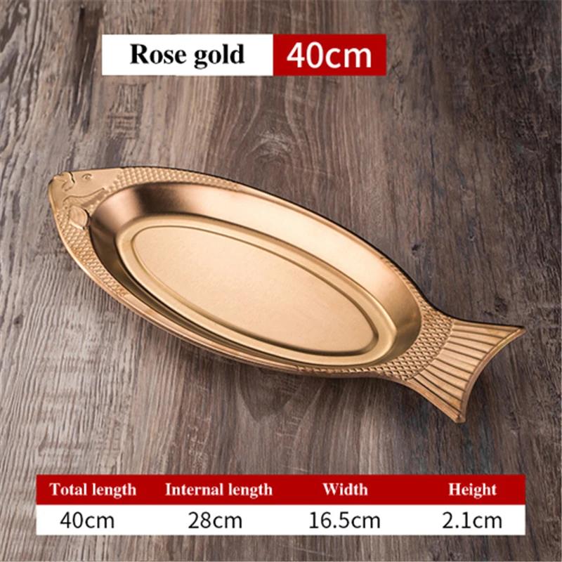 Korean Style Stainless Steel Plate Fish Dish Fish Shaped Plates Steamed Fish Creative Egg Plate Barbecue Plate Tray Plates