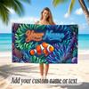 Octopus Sea Life Theme Soft Beach Towel Personalized Custom Name Text Towel Portable for Beach Pool Travel