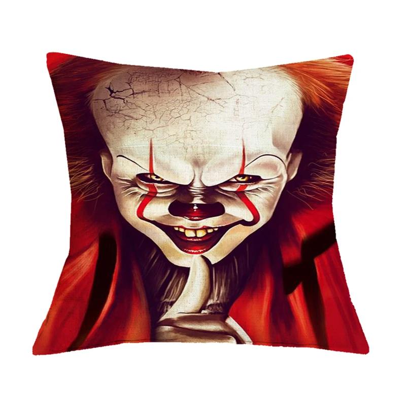 Home Decor Halloween Horror Movie Killer Print Cushion Cover Halloween Decor Car Seat Pillow Cover 45x45cm Funda de almohada