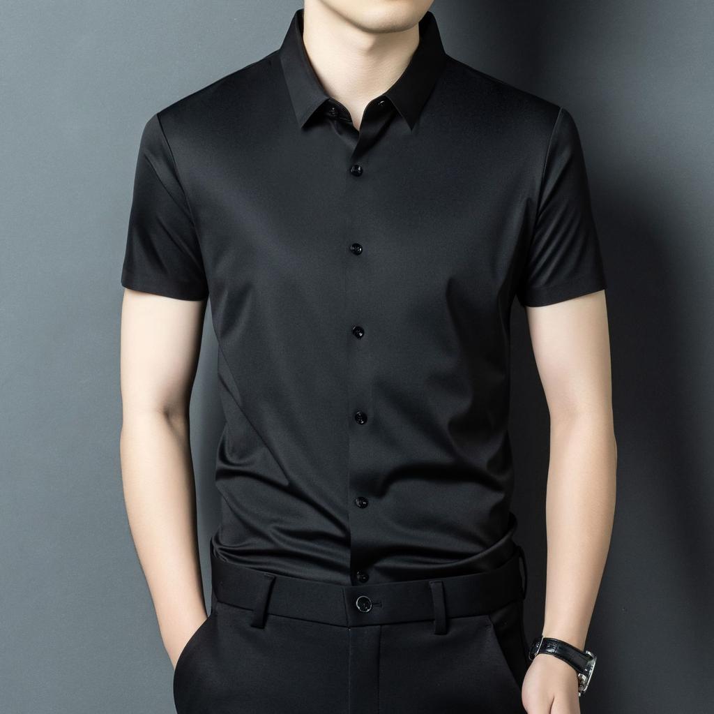 Short Sleeve Shirt Men's Summer Lapel Collar Business Casual Versatile Top