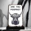 Vintage Cow Bathroom Metal Poster, Humorous Wall Decor for Toilet