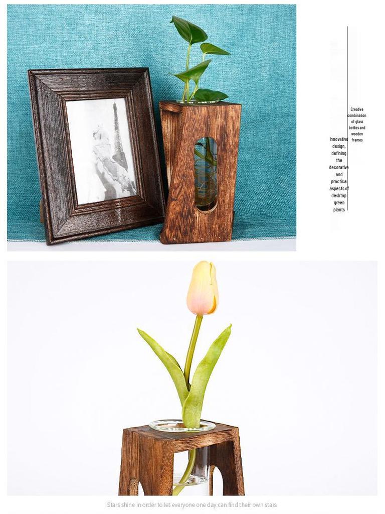 Hydroponic Test Tube Glass Vase: Creative 3D Ornament for Living Room Flower Arrangements - Simple Desktop Decoration