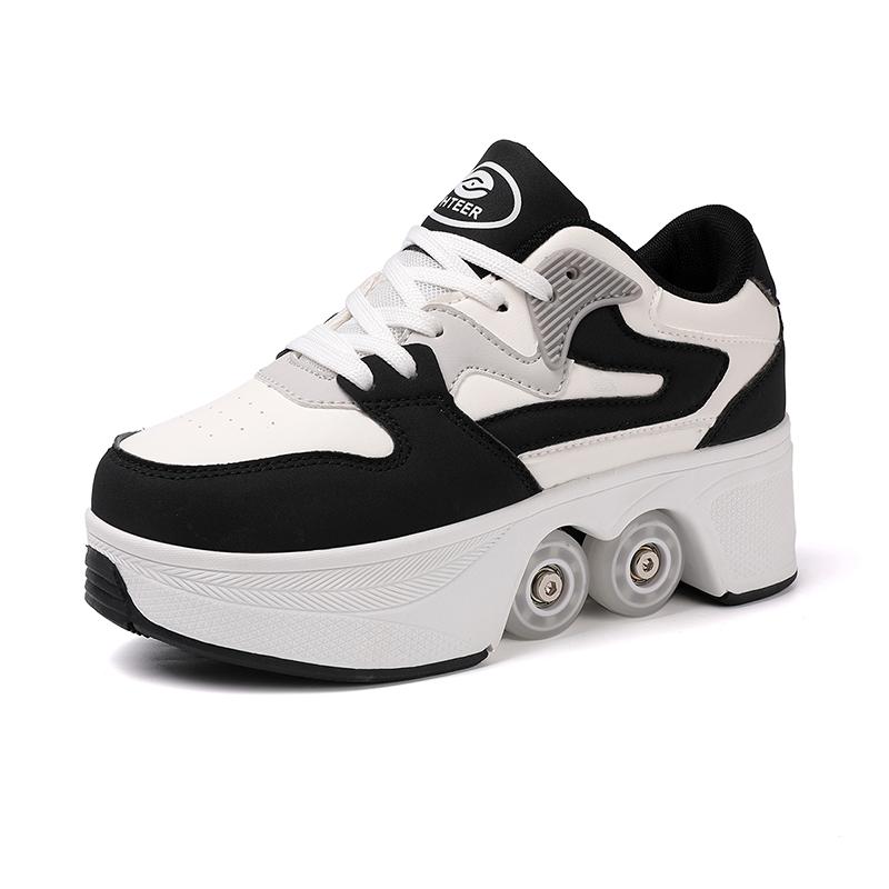 Kinder Rollschuh-Sneaker mit Doppelrollen für Jungen / Mädchen Verformbare Schuhe Rollschuhschuhe