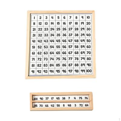 Math Learning 1-100 Number Board, Wooden Counting Tray, Montessori Toys Consecutive Numbers
