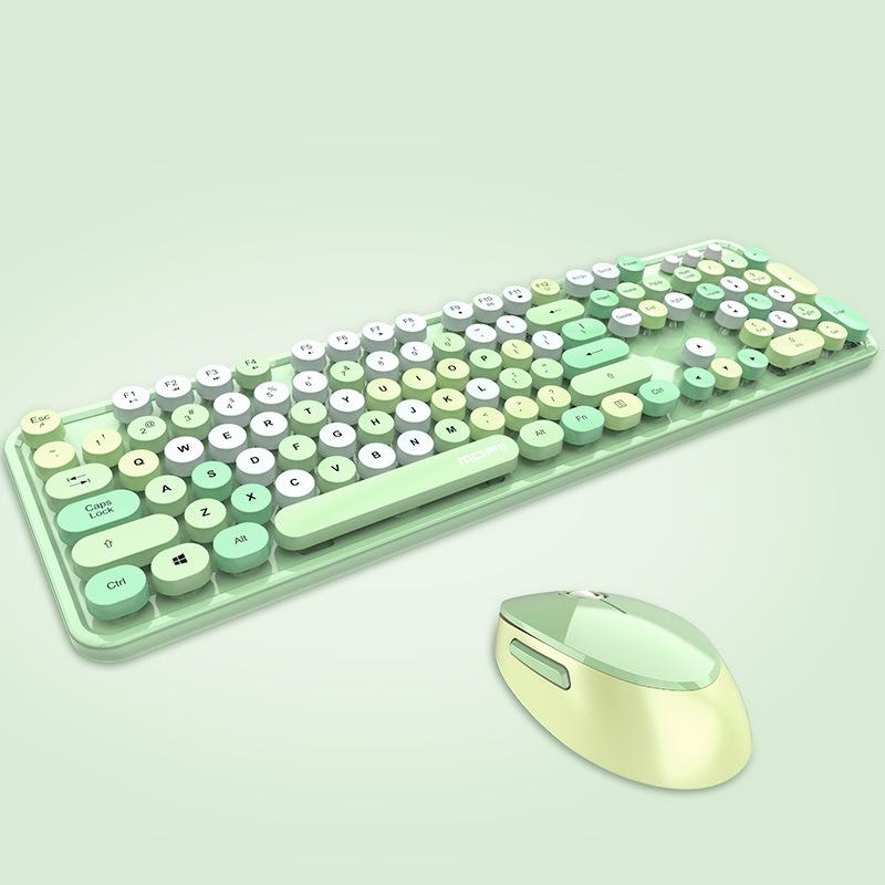 MOFII Motehand 2.4G Wireless Keyboard & Mouse Set - SWEET Colorful Lipstick Design