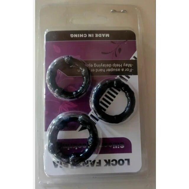 3PCS TEP Durable Penis Ring Adult Men Ejaculation Delay Doughnut Cock Rubber Rings Penis Enlargement Sex Toys for Male Sex