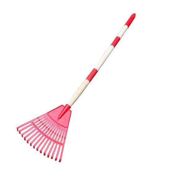 Leaf Rake Detachable Handle Length Lightweight Lawn Rake Adults Kids Extendable Garden Rake Outdoor Leaf Collector красный