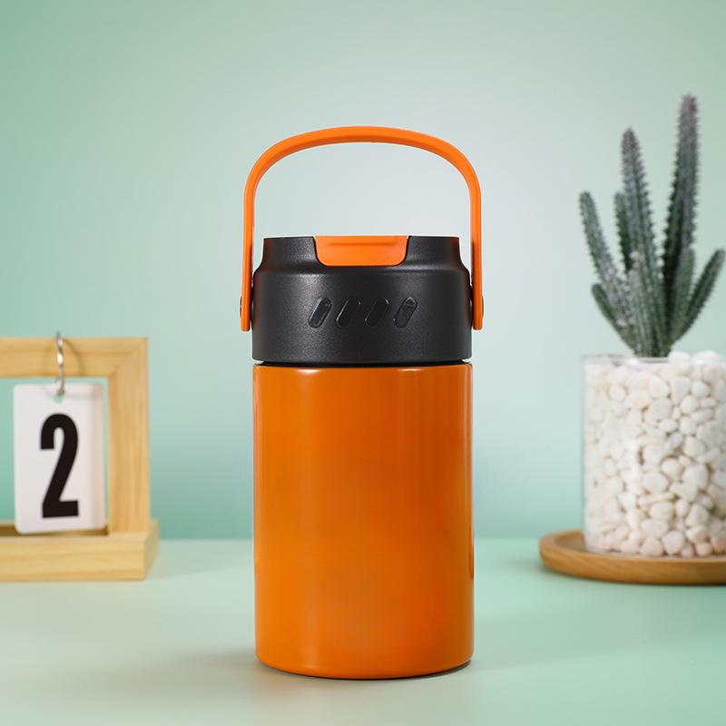 

Кружка из нержавеющей стали 316, уличный портативный спортивный чайник для мужчин и женщин, высококачественные соломенные чашки, портативные цветочные чашки 550ml оранжевый