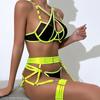 Sexy Lingerie Three-Piece Cross Stitching Underwear Sexy Suit