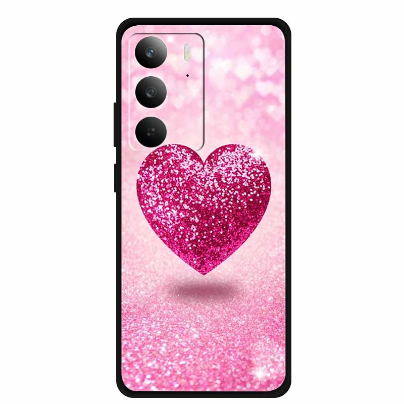 

For Realme 14x Case OP Realme RMX5020 Red Moon Dustproof Soft Silicone Protective Phone Case for Realme 14x Coque TPU Back Cover For Realme 14x