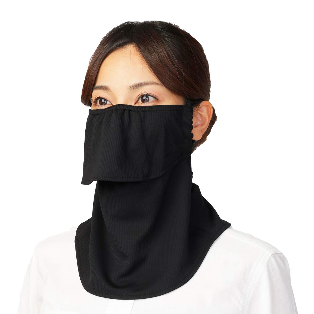 YAKENU UV CUT MASK Sun Protection Face YAKENU Standard and Loop Cover, (Hook Type) (Black)
