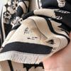 Girl Wind Forest Leaves Contrasting Colors Double-Sided Imitation Cashmere Scarf Winter Advanced Feeling Warm