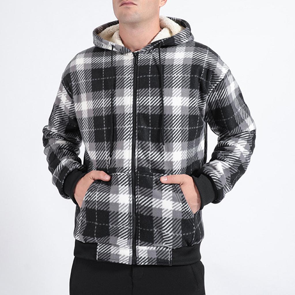 Men's Cardigan Hooded Skirt Fleece-Lined Casual Sports Sweatshirt