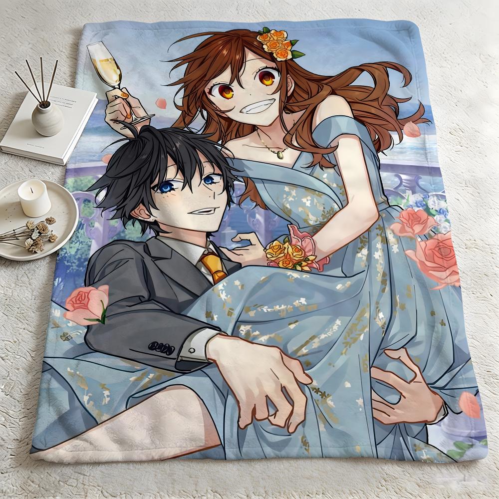 Anime H-Horimiya-a Throw Warm Soft Flannel Blanket, Multi-use for Sofa Bed Camping Travel Nap