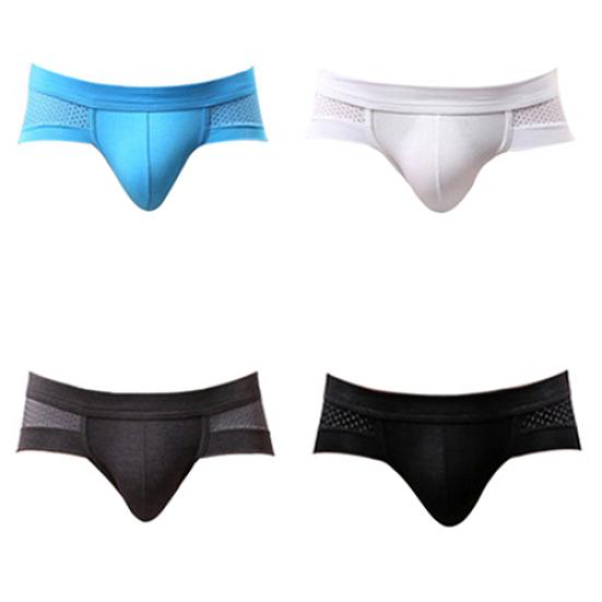 Men's Sexy Mesh Modal Triangle Underwear Fashion Breathable Briefs Underpants