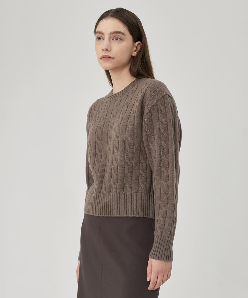 KEI CURRENT Cable Knit_Brown
