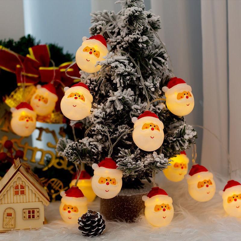 LED Christmas Decorative Light String With Santa Claus Snowman Figures USB Powered Tree Home Party Holiday Decoration