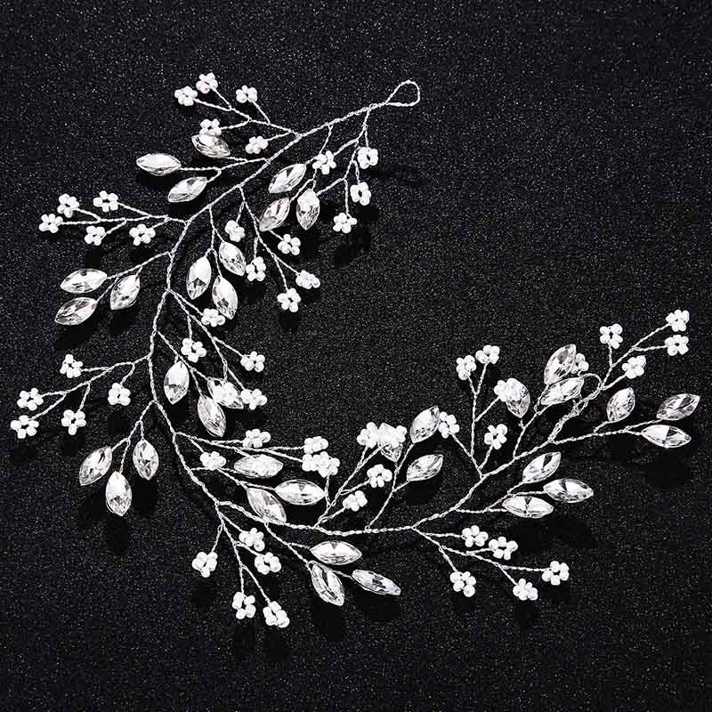 Miallo Handmade Flower Leaf Headbands Bridal Hair Vine Jewelry Hair Accessories Ornaments Wedding Tiaras and Crowns for Bride