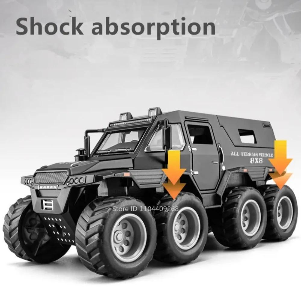 1:32 Skala Eroberer Schamane 8x8 ATV Auto Modell Spielzeug Druckguss Metall Polizei Gepanzertes Geländefahrzeug Modelle Sound Licht Kindergeschenk