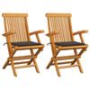 Day and Night - Day and Night Garden Chairs 2 Units Teak Wood with Taupe Gray Cushions