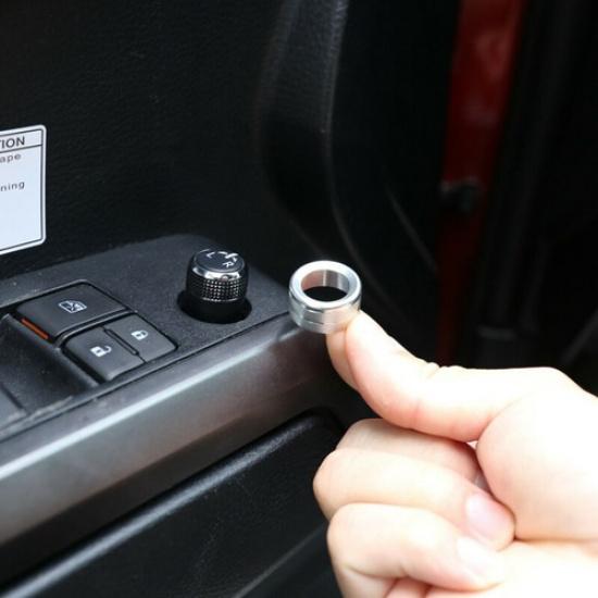 For Toyota Tacoma 16-20 Alloy RearView Mirror Adjust Volume Knobs Ring Cover
