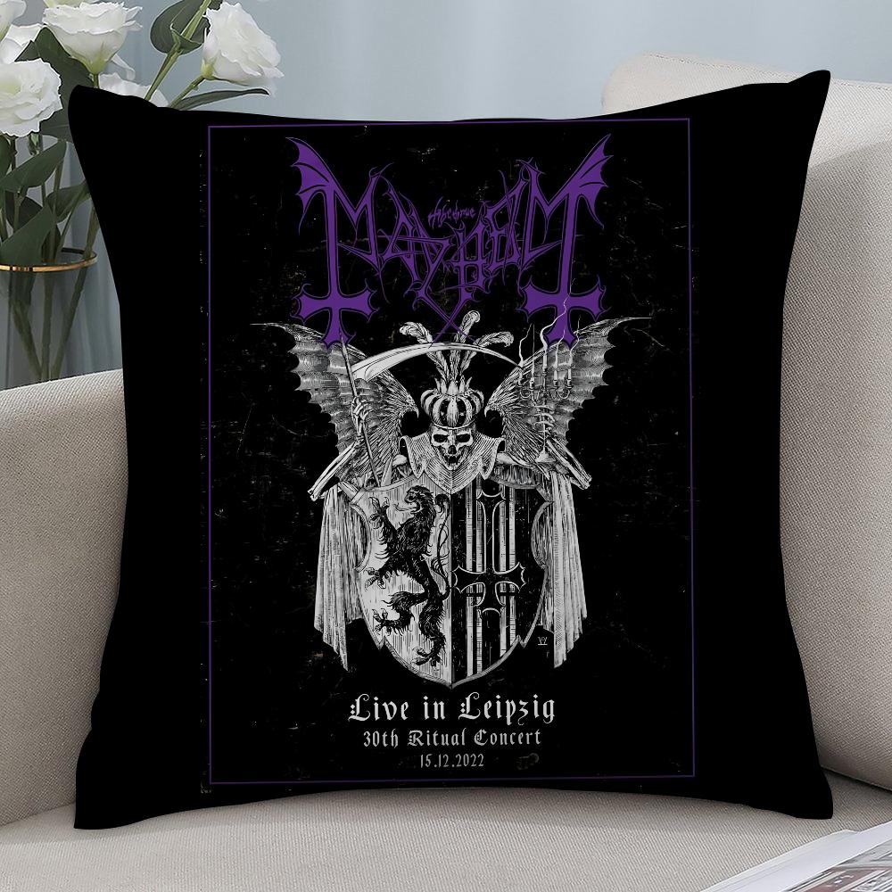 Band M-Mayhem Pillow Case 3D Print Polyester Fiber 40*40 cm Home Sofa Throw Pillow Cover Decoration Festival Gift