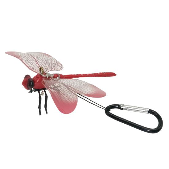 Falešná dekorace vážky s karabinou Přenosný venkovní kempingový komár Odpuzovač much Simulovaný 3D