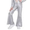 Girls Stage Performance Metallic Flared Pants Sparkling Sequin Tassels Back Invisible Zipper Bell Bottom Trousers