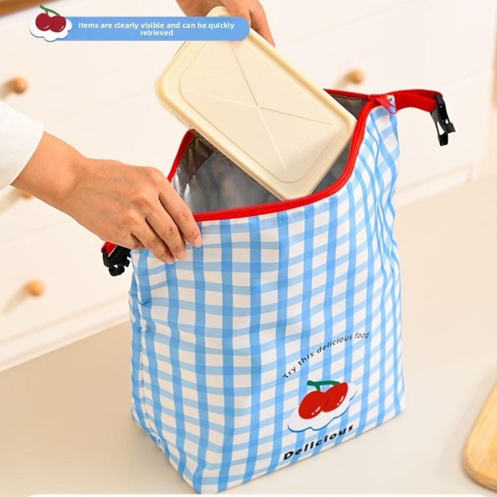 New Cartoon Print Lunch Bag Large Capacity Oil-proof Outdoor Picnic Bag Fresh-Keeping Portable Students Lunchbox Bag
