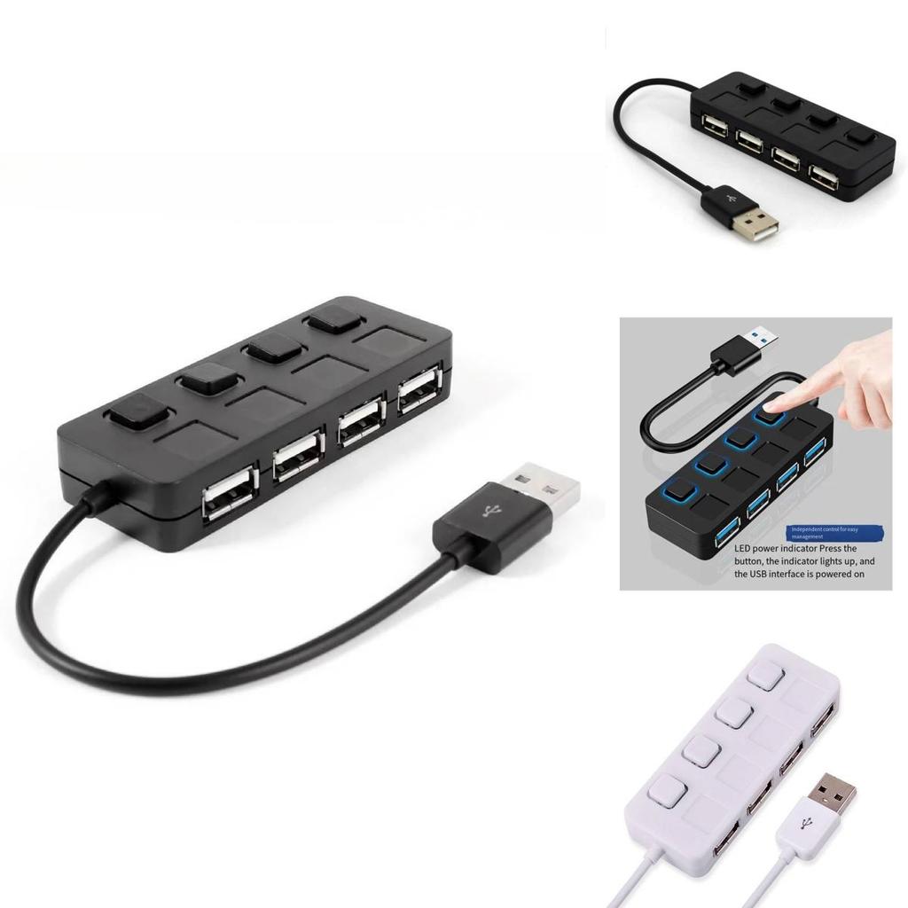 Usb Hub With Switch And Four Ports For Keyboard Mouse U Disk Data Transfer
