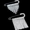 Rhinestone Tassel Brooch For Women Elegant Lapel Pin For Sweater And Suit Unisex Jewelry For Party Accessory