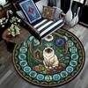 Feline Mandala Round Area Rug Under Office Chairs Bedroom Living Room Home Decor