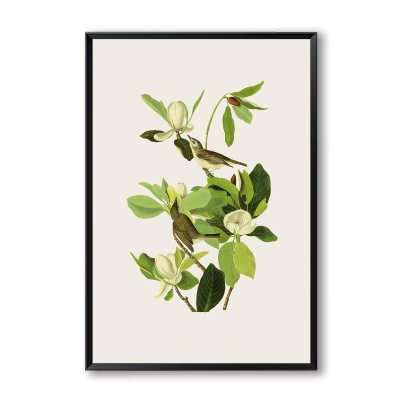 Elegant Poetry Bird On the Tree Modern Simple Nordic  A4 Canvas Painting Art Print Poster Wall Paintings Bedroom Home Decoration