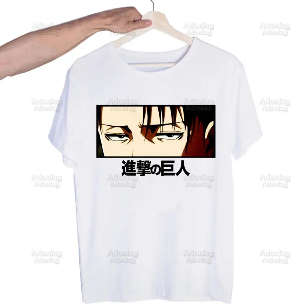 Anime Attack On Titan Pánské tričko Módní tričko Léto Pánské Novinka Krátký rukáv Levi Ackerman Oko tričko Pánské Vtipné topy