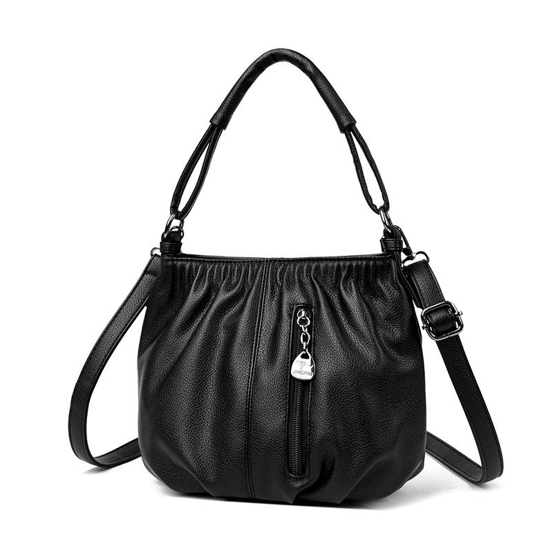 Retro Crossbody Single-shoulder Bag Large Capacity Simple and Fashionable Hand-held Bucket Bag