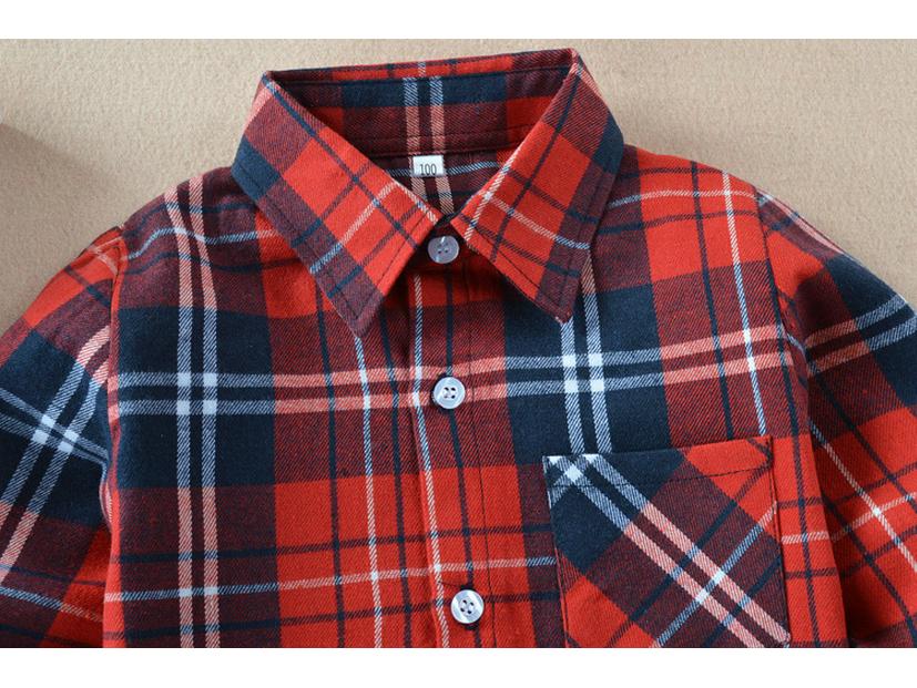 Spring 2025 Boys' Long Sleeve Plaid Korean Style Casual Shirt for Inner and Outer Wear