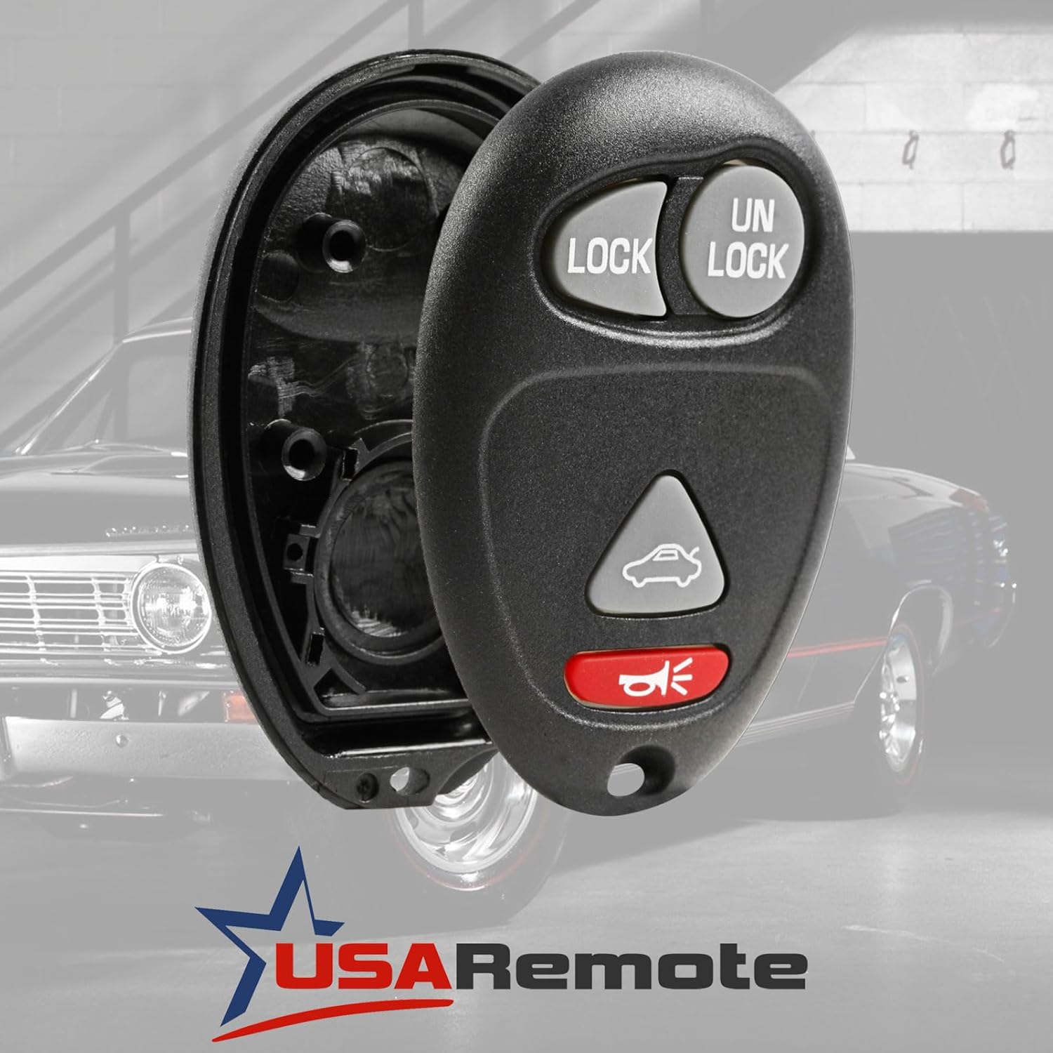 Key Fob Keyless Entry Remote Shell Case & Pad fits Buick Century Regal Rendezvous/Oldsmobile Intrigue/Pontiac Aztek Grand Prix 2001 2002 2003 2004