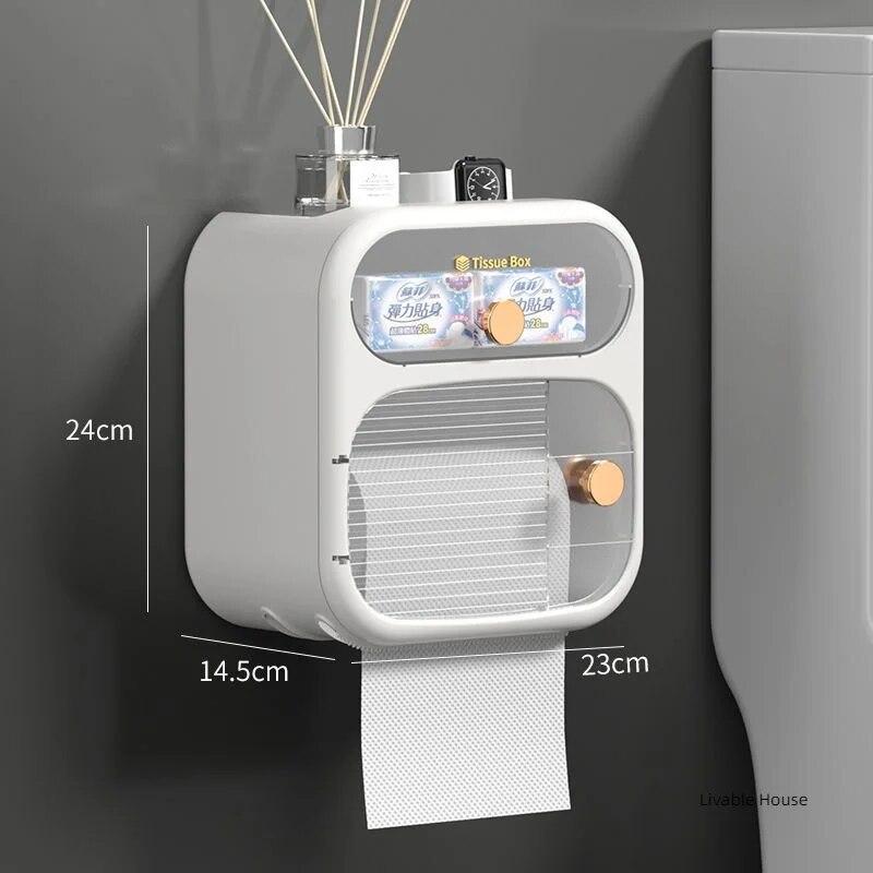 Toilet Tissue Holder, Toilet Tissue Holder, Non Perforated Tissue Holder, Wall Mounted Roll Paper Box Paper Towel Holder
