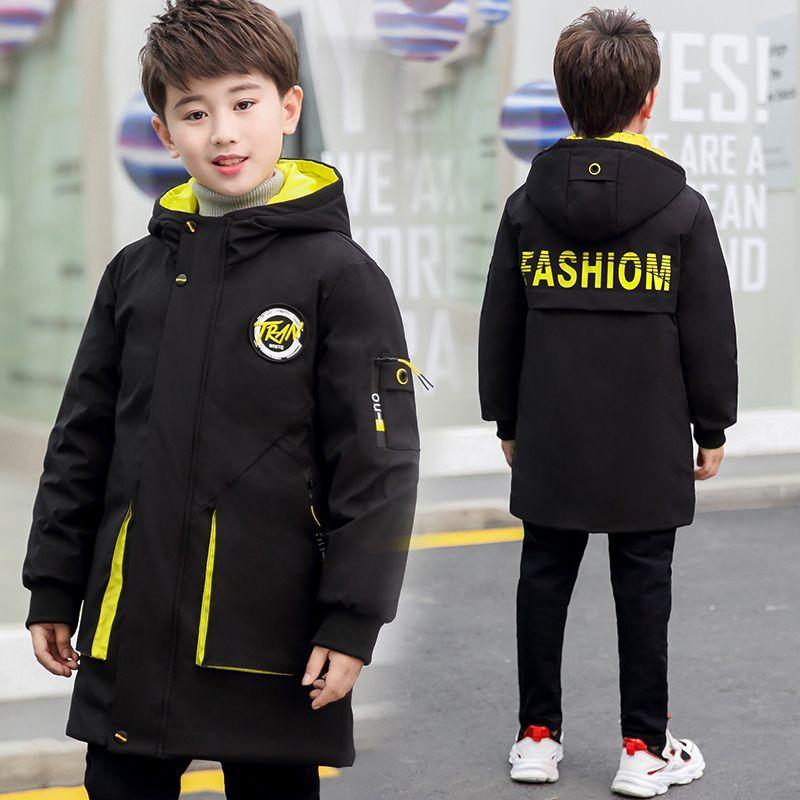 Children's Mid-Length Cotton Coats: Winter Casual Thickened Cotton Jackets for Boys